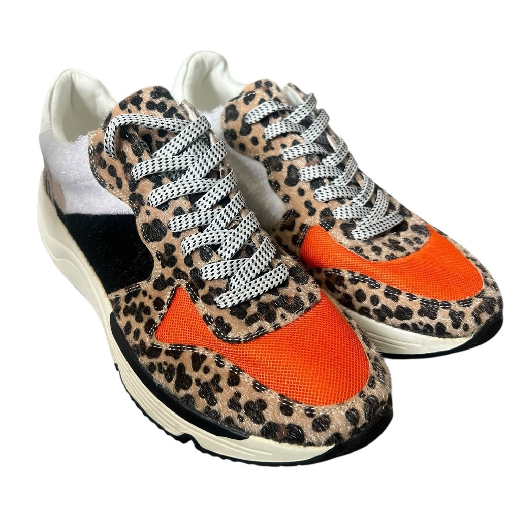 White Raven Women's Sz 8.5 Leopard Print Platform Fashion Sneakers New!